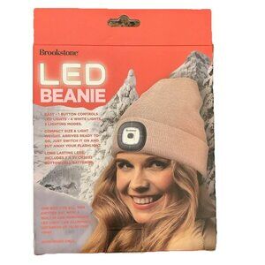 Brookstone Women’s LED Peach Beanie, One Size Fits All. New In Box